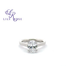 Oval Cut Diamond Solitaire Ring in Platinum