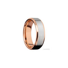 14K Rose Gold with Polish , Polish Finish and 14K White Gold Inlay