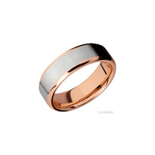 14K Rose Gold with Polish , Polish Finish and 14K White Gold Inlay