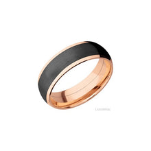 14K Rose Gold with Polish Finish and Zirconium Inlay