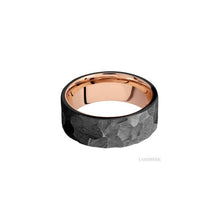 Zirconium with Rock Finish and 14K Rose Gold