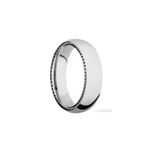 14K White Gold with Polish Finish and 14K White Gold Inlay