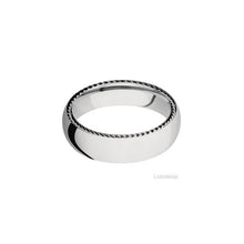 14K White Gold with Polish Finish and 14K White Gold Inlay