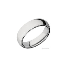 14K White Gold with Polish Finish and 14K White Gold Inlay