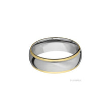14K White Gold with Satin , Polish Finish and 14K Yellow Gold Inlay