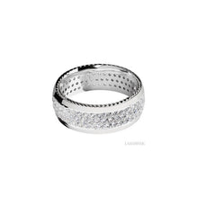 14K White Gold with Polish Finish and 14K White Gold Inlay