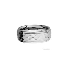 14K White Gold with Hammer , Polish Finish