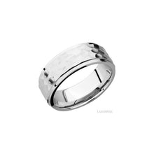 14K White Gold with Hammer , Polish Finish