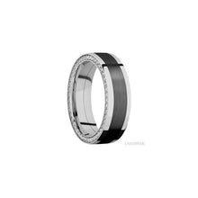 14K White Gold with Polish Finish and Zirconium Inlay
