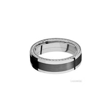 14K White Gold with Polish Finish and Zirconium Inlay