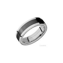 14K White Gold with Polish Finish and Zirconium Inlay