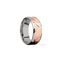 14K White Gold with Polish , Polish Finish and 14K Rose Gold Inlay