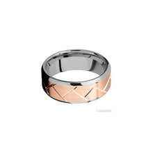 14K White Gold with Polish , Polish Finish and 14K Rose Gold Inlay