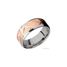 14K White Gold with Polish , Polish Finish and 14K Rose Gold Inlay