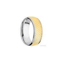 14K White Gold with Satin Finish and 14K Yellow Gold Inlay