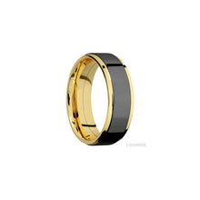 14K Yellow Gold with Polish Finish and Zirconium Inlay