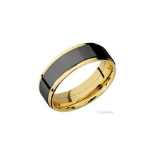 14K Yellow Gold with Polish Finish and Zirconium Inlay