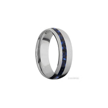 Titanium with Bead , Bead Finish and Blue Tiger Eye Inlay