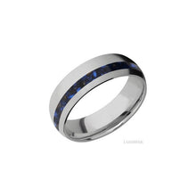 Titanium with Bead , Bead Finish and Blue Tiger Eye Inlay
