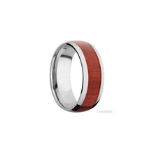 Titanium with Polish Finish and Red Heart Inlay