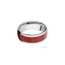 Titanium with Polish Finish and Red Heart Inlay
