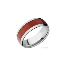 Titanium with Polish Finish and Red Heart Inlay