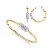 Sterling Silver Classic Mesh Cubic Zirconia Wrap Bangle Bracelet