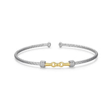 Sterling Silver Classic Mesh Equestrian Cubic Zirconia Cuff Bangle Bracelet