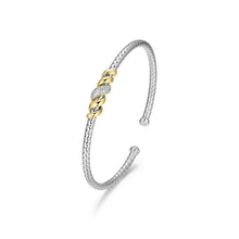 Sterling Silver Celeste Twist With Cubic Zirconia Cuff Bracelet