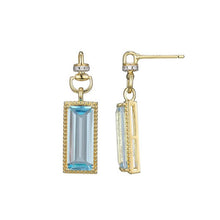 Sterling Silver Skye Genuine Sky Blue Topaz and Cubic Zirconia Post Drop Earring