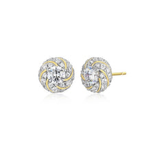 Sterling Silver New Mesh 2 Cubic Zirconia Knot Post Earring