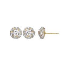 Sterling Silver New Mesh 2 Cubic Zirconia Knot Post Earring