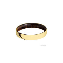 14K Yellow Gold with Polish Finish and Cocobolo