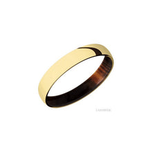 14K Yellow Gold with Polish Finish and Cocobolo