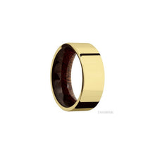 14K Yellow Gold with Polish Finish and Sapele