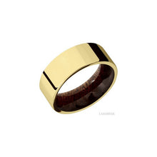 14K Yellow Gold with Polish Finish and Sapele
