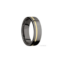 Tantalum Noir with Bead , Bead Finish and 14K Yellow Gold Inlay
