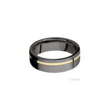 Tantalum Noir with Bead , Bead Finish and 14K Yellow Gold Inlay