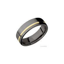 Tantalum Noir with Bead , Bead Finish and 14K Yellow Gold Inlay