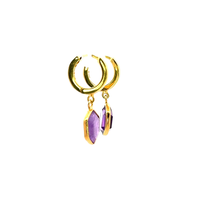 Elegant Amethyst Drop Earrings - Gold Vermeil