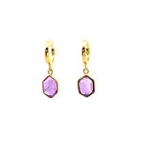 Elegant Amethyst Drop Earrings - Gold Vermeil