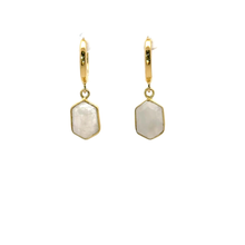 Elegant Rainbow Moonstone Earrings In Gold Vermeil