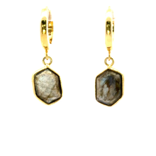 Elegant Gold Vermeil Earrings with Gemstone