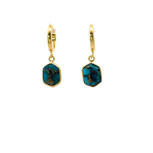 Turquoise Drop Earrings In 18k Gold Vermeil