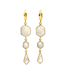 Elegant Gold and White Earrings - Gold Vermeil