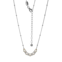 Sterling Silver Yellow Gold and Rhodium Fresh Water Pearl Necklace