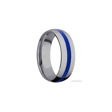 Tantalum with Polish Finish and Lapis Inlay
