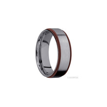 Tantalum with Satin Finish and Crimson Inlay