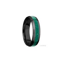 Zirconium with Polish Finish and Malachite Inlay
