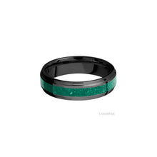 Zirconium with Polish Finish and Malachite Inlay